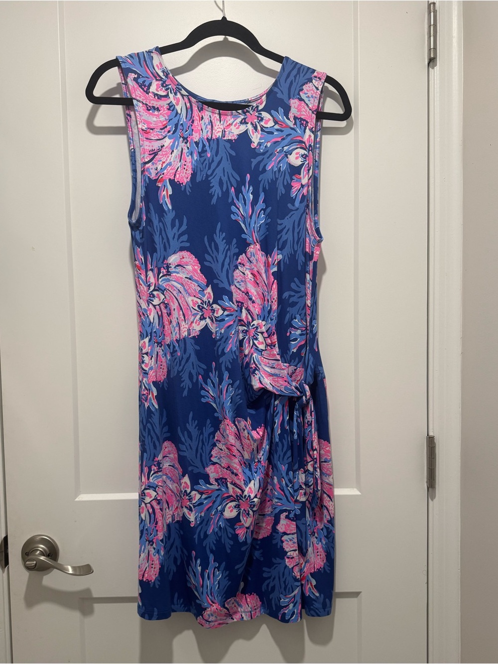 Lilly Pulitzer Bryson Dress Sleeveless Multi For The Fans Blue & Pink Floral